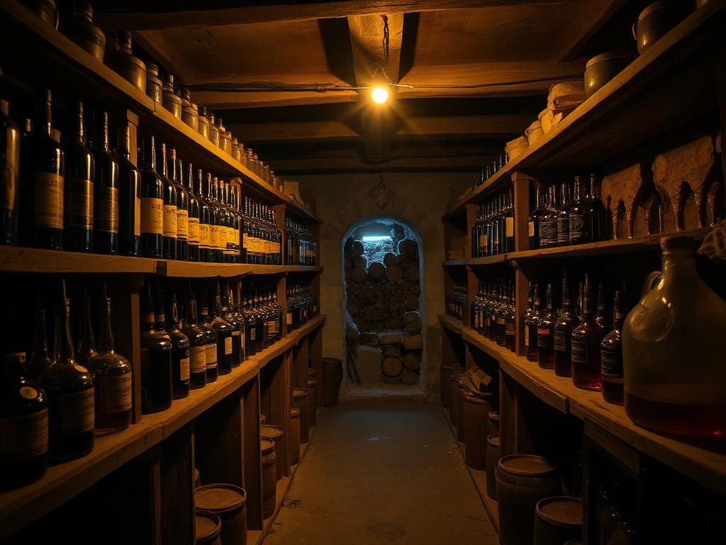 Podrum sa flašama domaće rakije